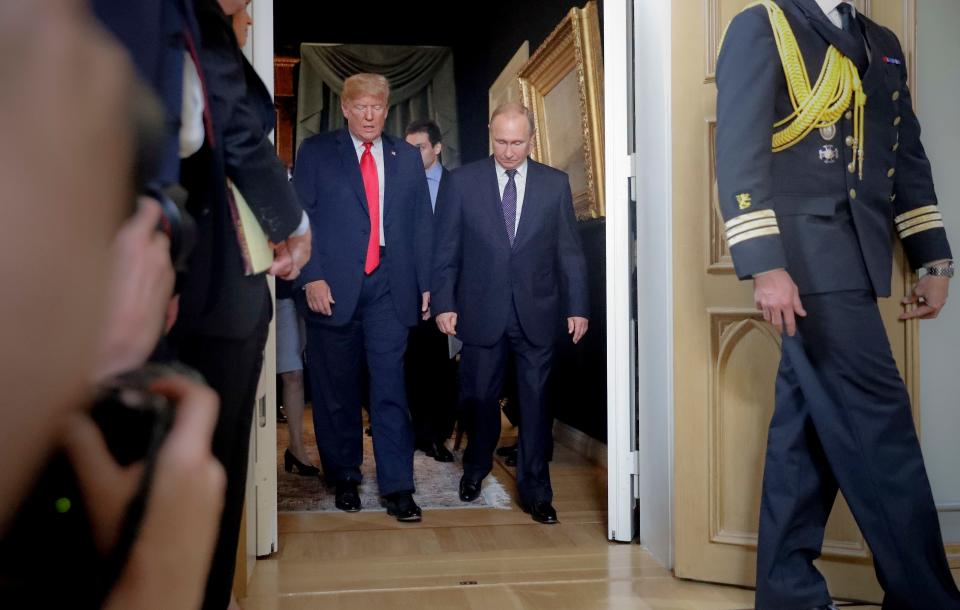 Presidents Donald Trump and Vladimir Putin in Helsinki, Finland, on July 16, 2018.