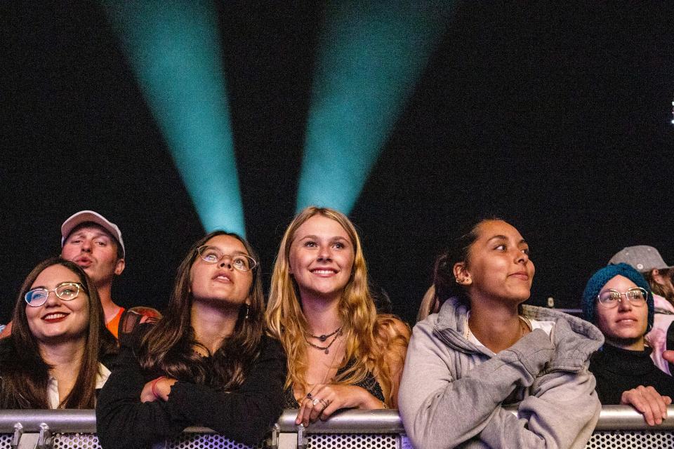 Fans watch Avril Lavigne's performance on the Firefly's main stage on Day 2 of the 2022 Firefly Music Festival in Dover, Friday, Sept. 23, 2022.