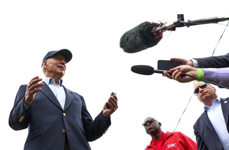 U.S. President Joe Biden travels to survey storm damage following the deadly weekend tornadoes and storms