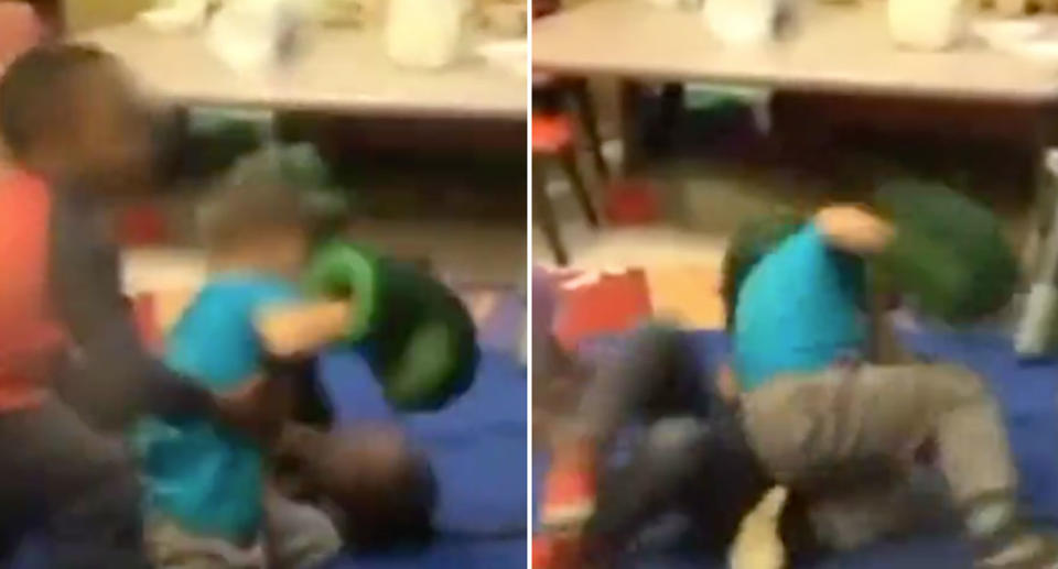 A mum claims her four-year-old son was made to fight other kids in a 'Fight Club' style scenario at a child care centre in St Louis, Missouri. Source: KTVI