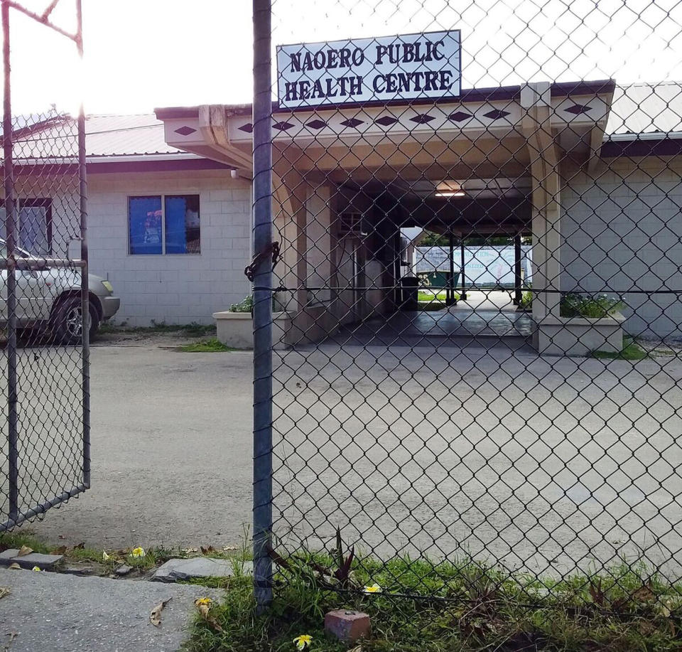 This July 24, 2018, photo provided by Medecins Sans Frontieres shows the Naoero Public Health Centre, one of the locations where MSF provided mental health services to asylum seekers, refugees and Nauruan locals. Humanitarian medical professionals expelled from Nauru said on Thursday, Oct. 11, 2018, asylum seekers that Australia had banished to the tiny Pacific atoll were suicidal and their children have lost hope. The Nauru government forced Doctors Without Borders out of the country last week, abruptly ending their free medical care for asylum seekers refugees and local Nauruans. (Medecins Sans Frontieres via AP)