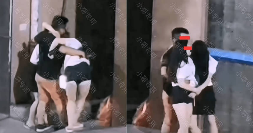 大陸廣州一名男子近日被拍到在街上攙扶2名女子。（圖／翻攝自微博）