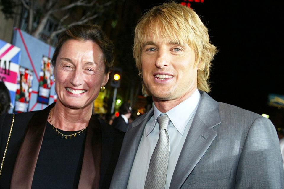 Owen Wilson and his mother Laura Wilson, arrive at the premiere of "Shanghai Knights" at the El Capitan Theatre on February 3, 2003 in Los Angeles, California.