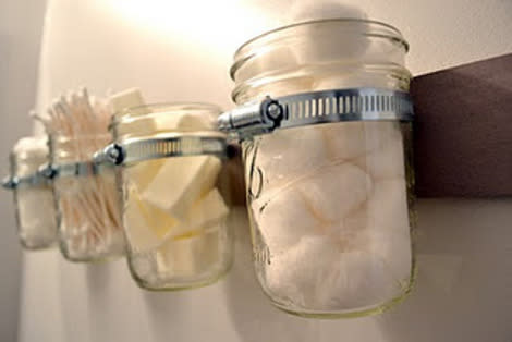 Mounted mason jars 