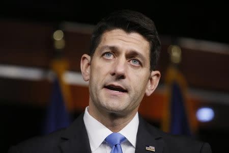 U.S. Speaker of the House Paul Ryan (R-WI) takes questions at a news conference after his meeting with Republican presidential candidate Donald Trump in Washington, US, May 12, 2016. REUTERS/Jim Bourg