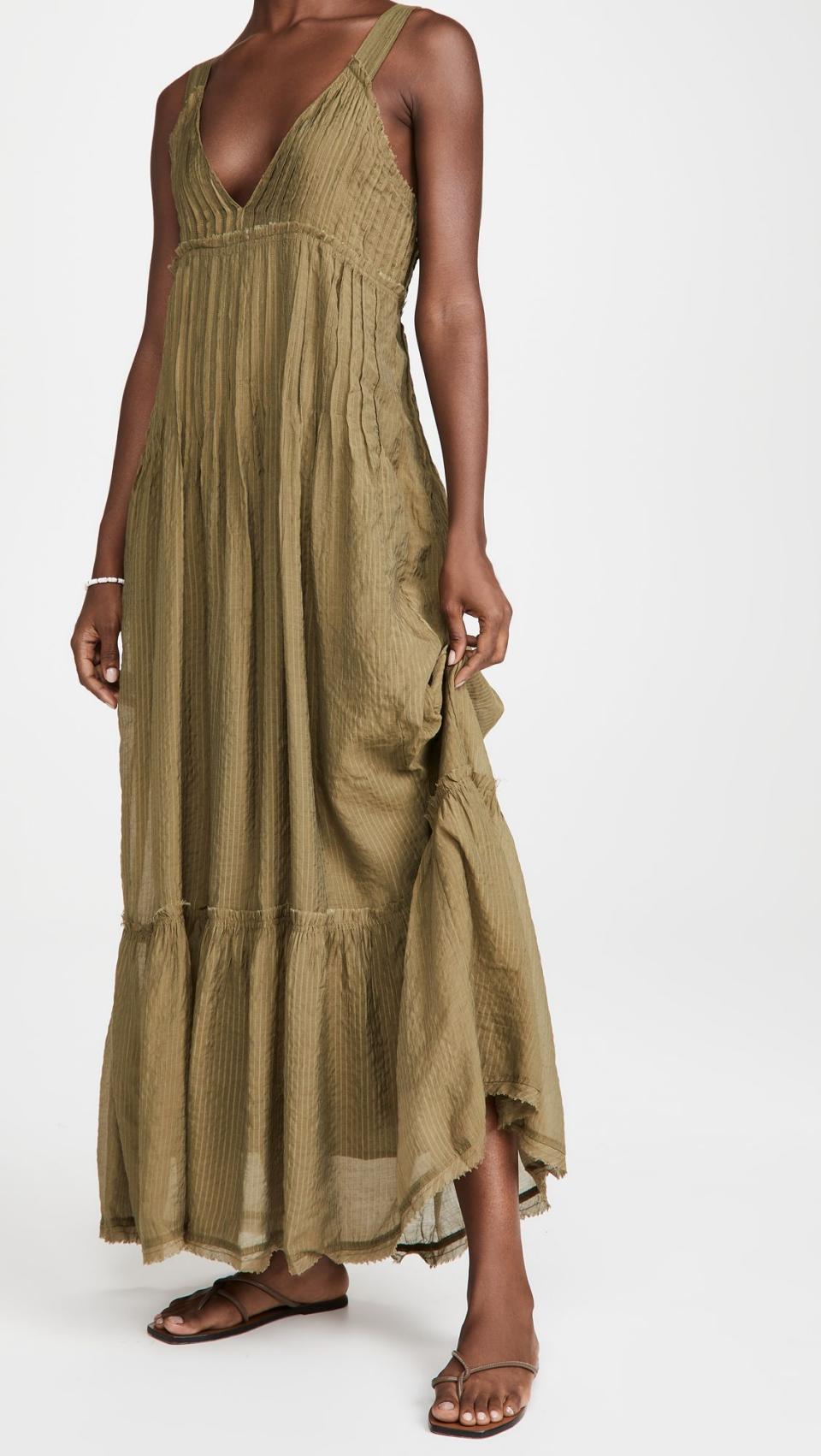 8) Frankie Pintuck Maxi Dress