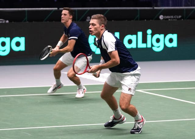 Joe Salisbury, left, and Neal Skupski claimed the crucial doubles victory