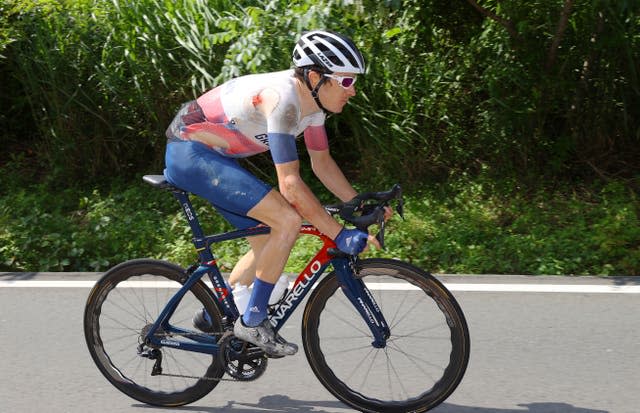 Geraint Thomas suffered a crash in the men’s road race