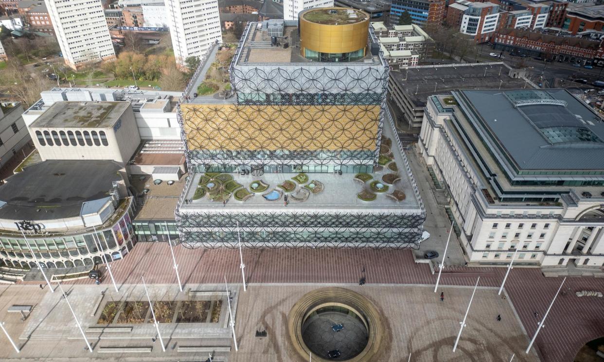 <span> An aerial view of Birmingham public library.</span><span>Photograph: Christopher Furlong/Getty Images</span>