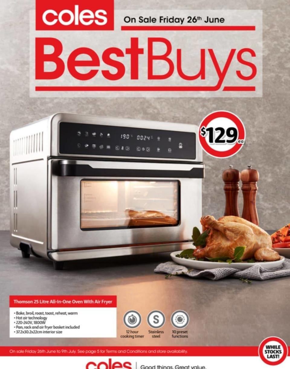 Coles Best Buys air fryer sells out. Photo: Coles.