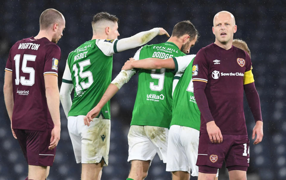 Craig Wighton and Christian Doidge both scored to end the game at 1-1 but it was Liam Boyce’s 111th minute penalty that eventually separated the sides.