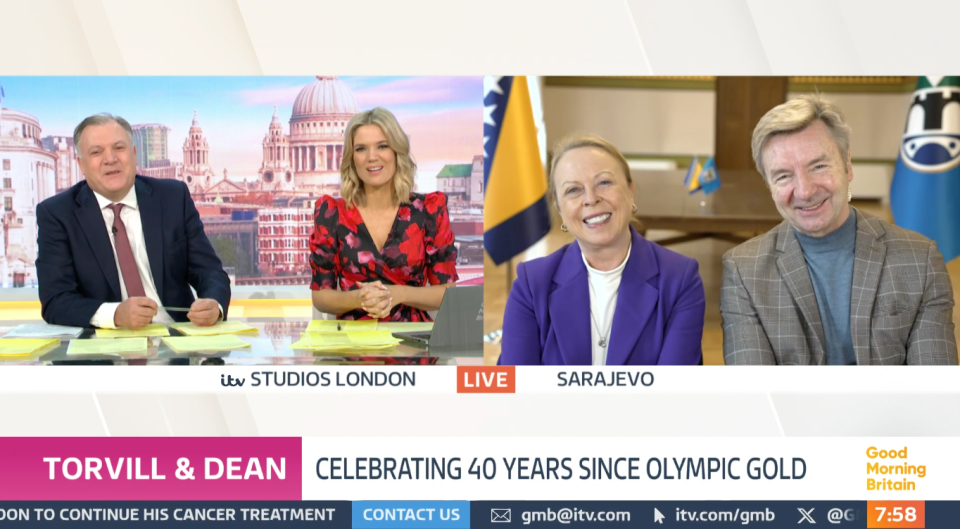 Torvill and Dean appeared on Good Morning Britain to talk about their retirement. (ITV screengrab)