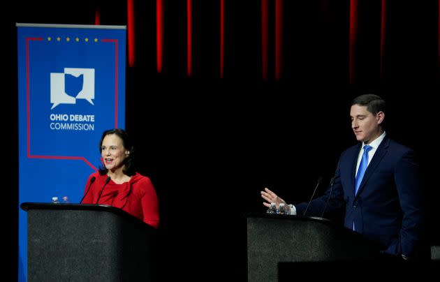 Jane Timken, the former chair of the Ohio Republican Party, is struggling to gain traction against Josh Mandel, a former state treasurer. (Photo: Joshua A. Bickel/The Columbus Dispatch via AP)