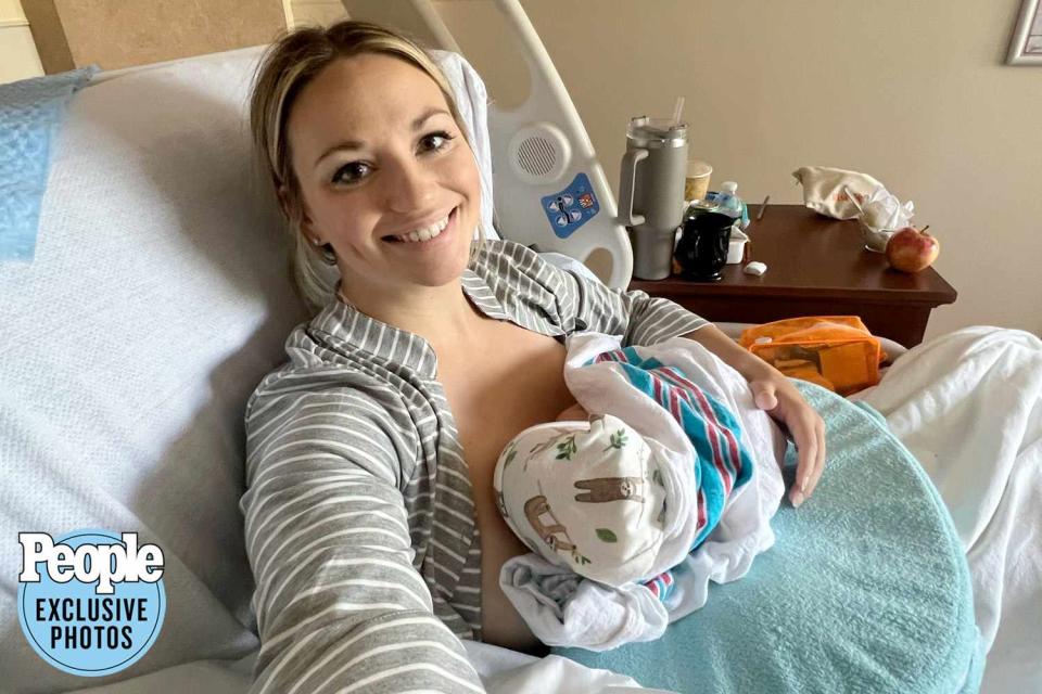 <p>Cortney Sherman/Kinetic Content</p> Cortney Hendrix and her newborn son