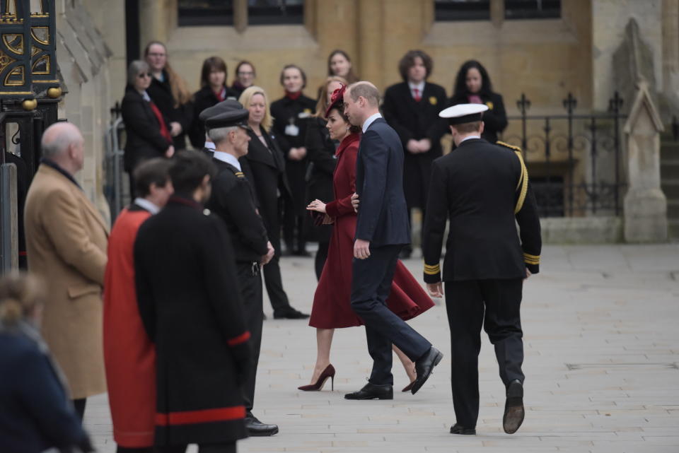 LONDON, ENGLAND - MARCH 09: Prince William, Duke of Cambridge and Catherine, Duchess of Cambridge attend the Commonwealth Day Service 2020 at Westminster Abbey on March 09, 2020 in London, England. The Commonwealth represents 2.4 billion people and 54 countries, working in collaboration towards shared economic, environmental, social and democratic goals. (Photo by Gareth Cattermole/Getty Images)