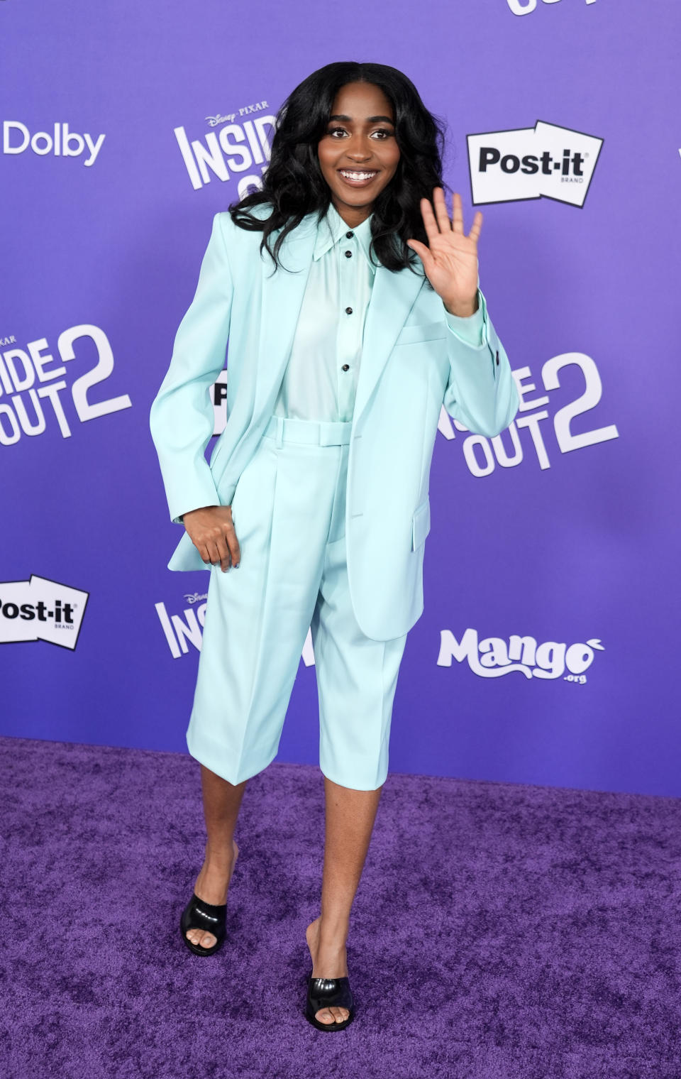 Ayo Edebiri, a cast member in "Inside Out 2," poses at the premiere of the film at the El Capitan Theatre, Monday, June 10, 2024, in Los Angeles. (AP Photo/Chris Pizzello)