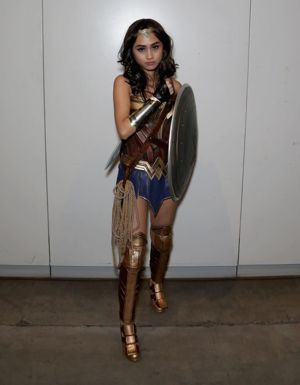 <p>A superhero's costume is such an integral part of their character, and Wonder Woman's outfit is just as functional as it is stylish. With its armored skirt and bustier in gold, red, and blue, she's protected, has the freedom to kick and punch, and also looks dang good doing it.</p><p><a class="link " href="https://www.amazon.com/Rubies-Womens-Comics-Wonder-Costume/dp/B08454SQMH?tag=syn-yahoo-20&ascsubtag=%5Bartid%7C10056.g.41133833%5Bsrc%7Cyahoo-us" rel="nofollow noopener" target="_blank" data-ylk="slk:SHOP COSTUME">SHOP COSTUME</a></p>