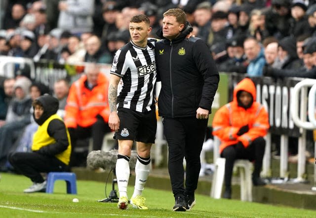 Newcastle’s Kieran Trippier (left) is facing a spell on the sidelines