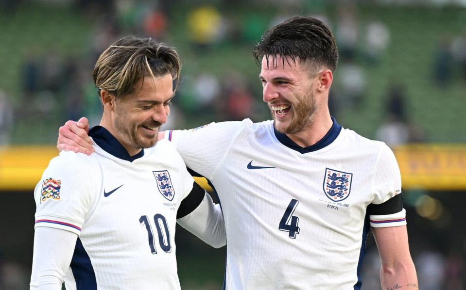 England’s Jack Grealish and Declan Rice both scored against the Republic of Ireland (The FA via Getty Images)