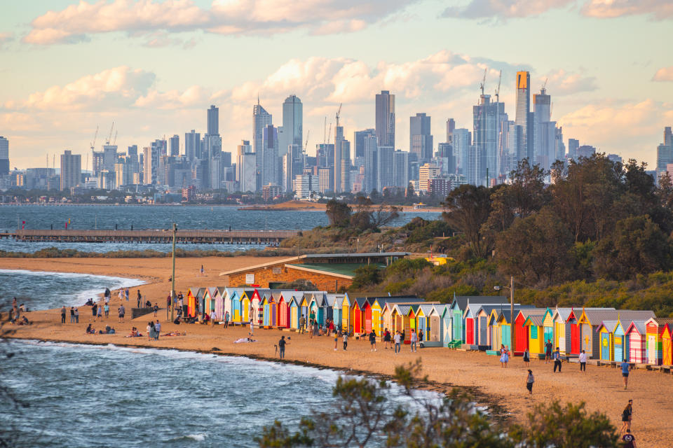 St Kilda's Brighton Beach in Melbourne shown as research suggests it could vanish due to climate change.