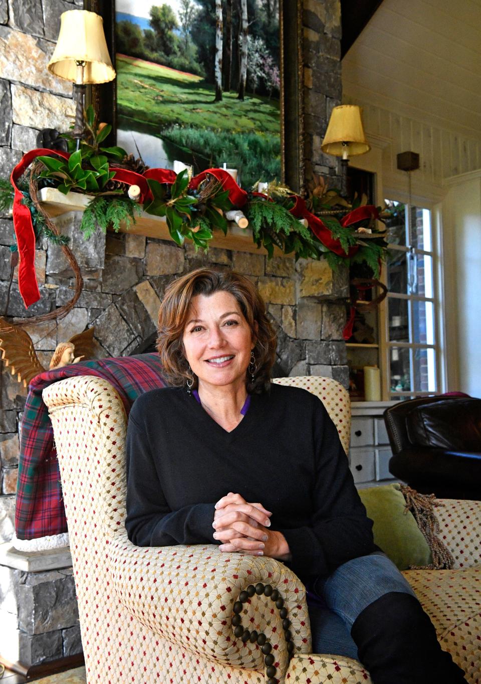 Amy Grant poses in her Belle Meade home she shares with husband Vince Gill in Nashville, Tenn. Friday, Oct. 16, 2020.