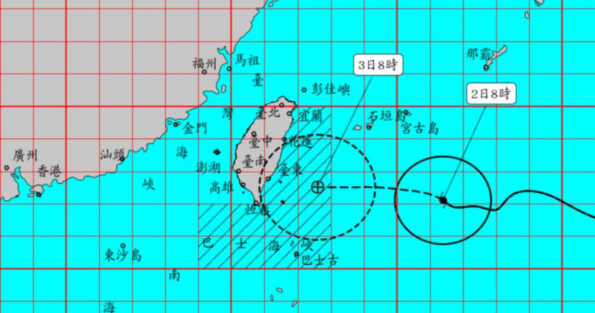 海葵颱風可能路徑。（圖／氣象局）