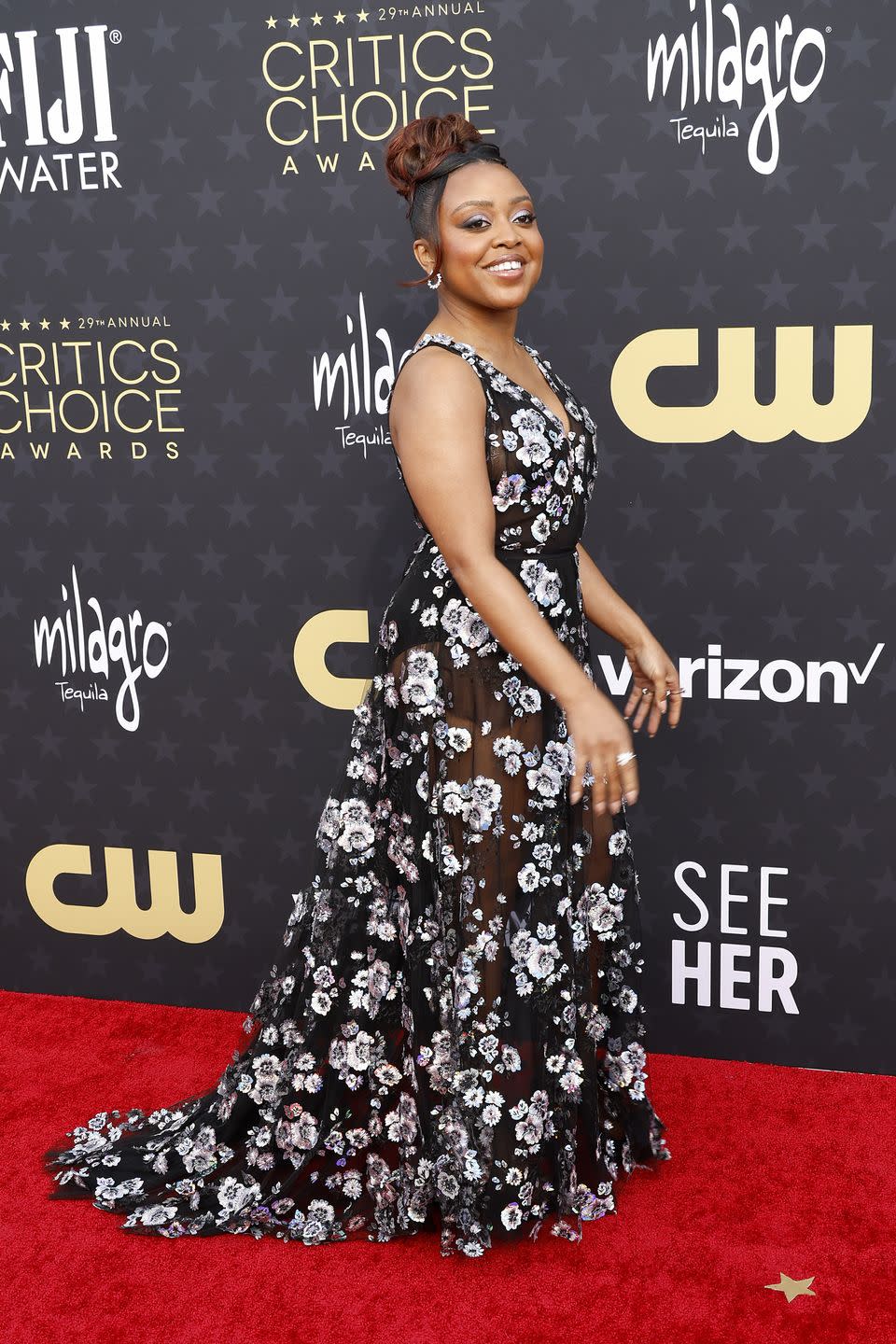 santa monica, california january 14 quinta brunson attends the 29th annual critics choice awards at barker hangar on january 14, 2024 in santa monica, california photo by frazer harrisongetty images
