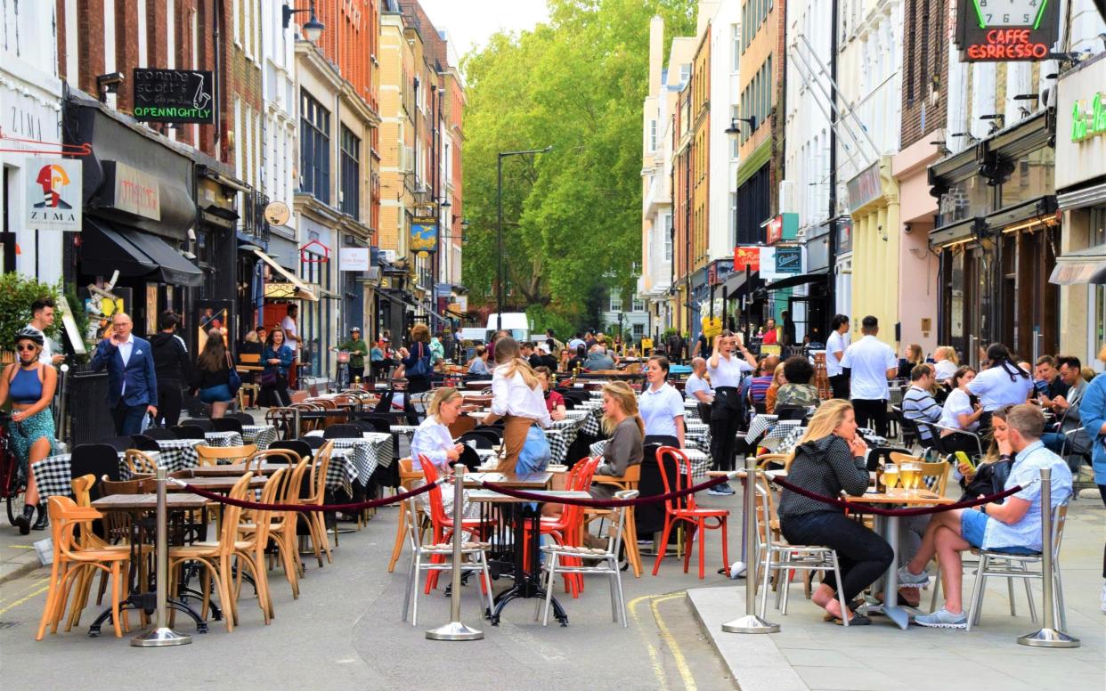 European-style alfresco dining came to Soho last year - Getty