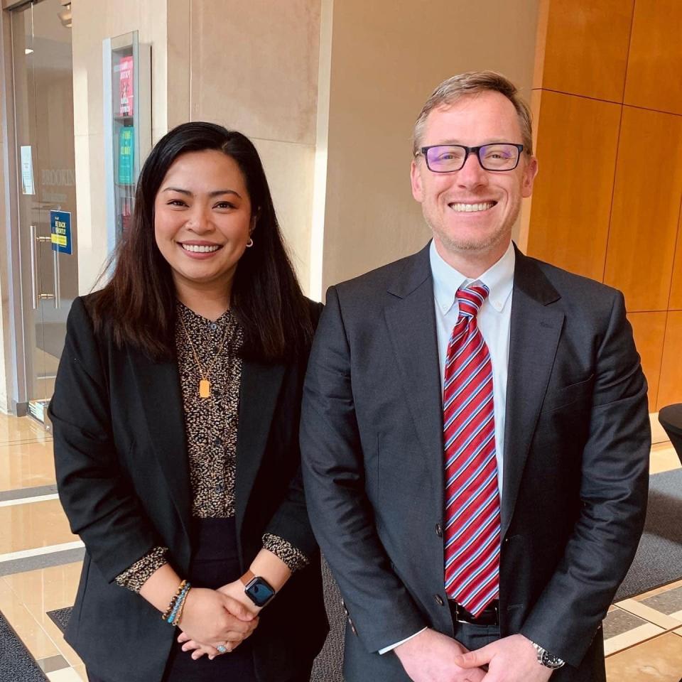 NSU’s Dr. Nuurrianti Jalli is pictured with Tom Pepinsky, a Brookings Fellow, Cornell University professor, and scholar in Southeast Asian politics and policy.