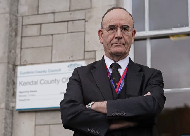 Senior coroner for Cumbria David Roberts arriving at County Hall in Kendal