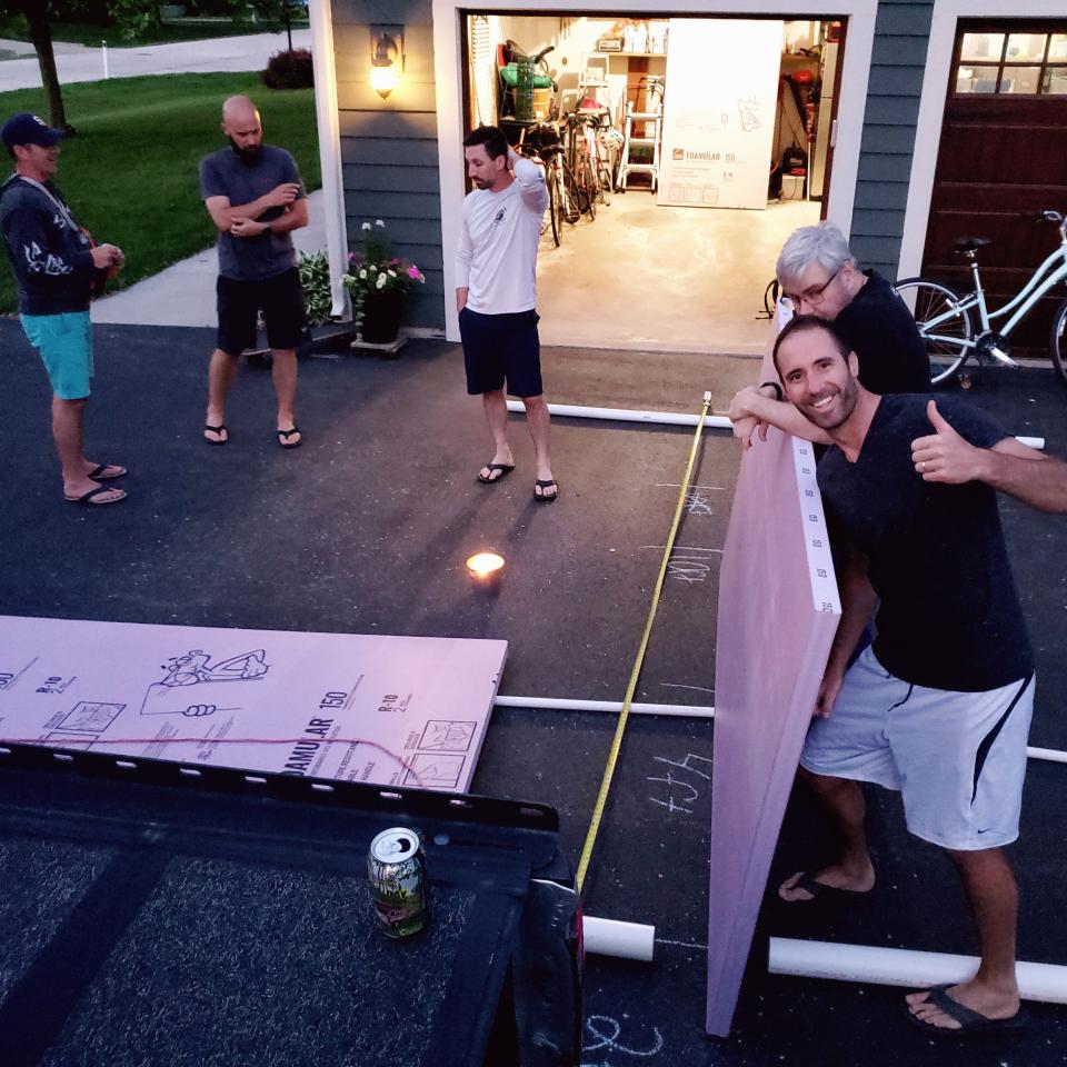 "Team America" is working on making their flying machine look like an eagle while incorporating the colors red, white and blue into it for the 2022 Red Bull Flugtag.