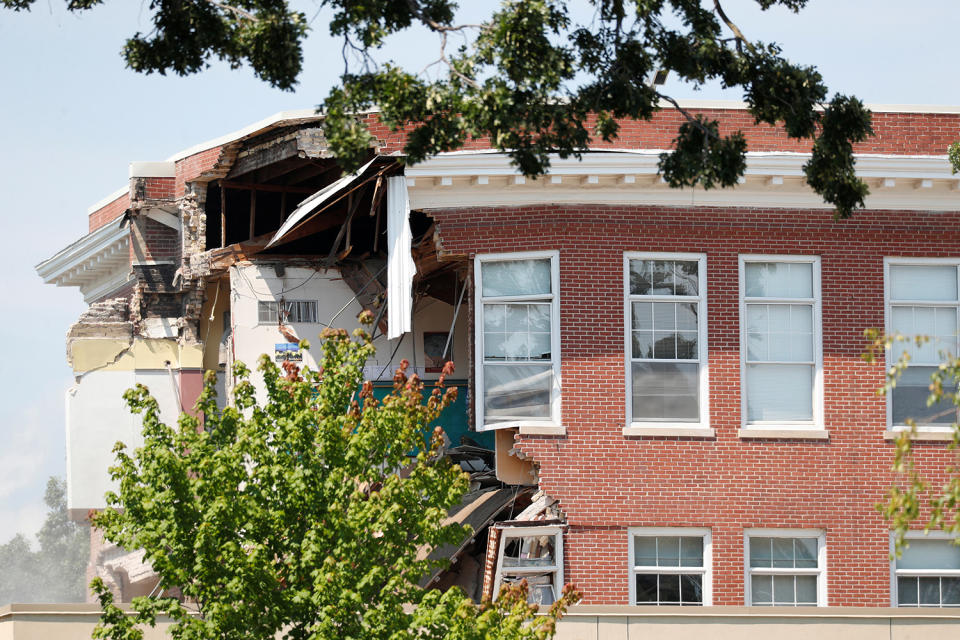 Minneapolis school building collapses after explosion