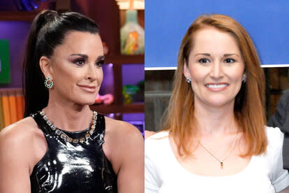 Split of Kyle Richards at WWHL and Psycic, Allison DuBois at a celebration for the TV Show Medium's 100th episode.