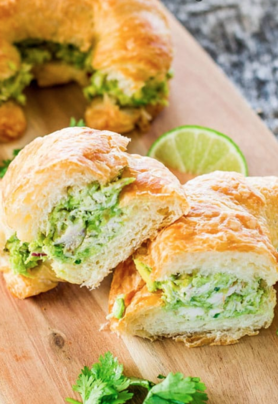 <p>Jo Cooks</p><p>A refreshing avocado chicken salad with lime, red onions and cilantro over delicious buttery and flaky croissants.</p><p><strong>Get the recipe: <a href="https://www.jocooks.com/ingredient/poultry/avocado-chicken-croissants/" rel="nofollow noopener" target="_blank" data-ylk="slk:Avocado Chicken Croissants;elm:context_link;itc:0;sec:content-canvas" class="link rapid-noclick-resp"><em>Avocado Chicken Croissants</em></a></strong></p>