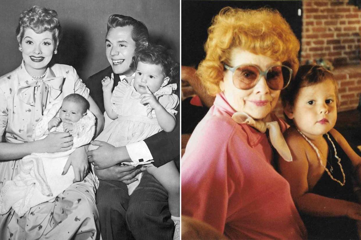 <p>Hulton Archive/Getty ; Lucie Arnaz Instagram</p>  Lucille Ball and Desi Arnaz with their two children, Desi Jr. and Lucie. ; Lucille Ball and her granddaughter Katharine “Kate” Luckinbill.