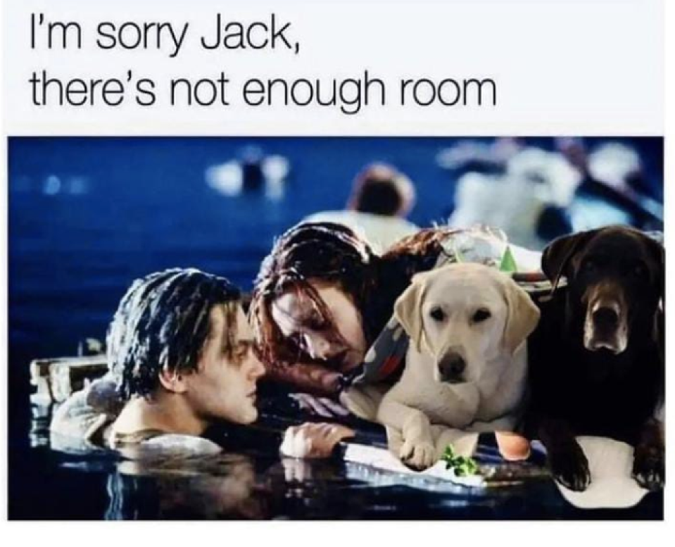 "I'm sorry Jack, there's not enough room"