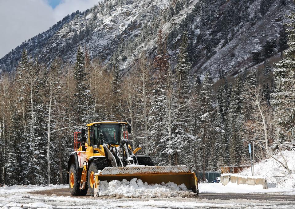 Snow is cleared from parking lots at Snowbird Ski Resort on Thursday, Oct. 26, 2023. | Jeffrey D. Allred, Deseret News