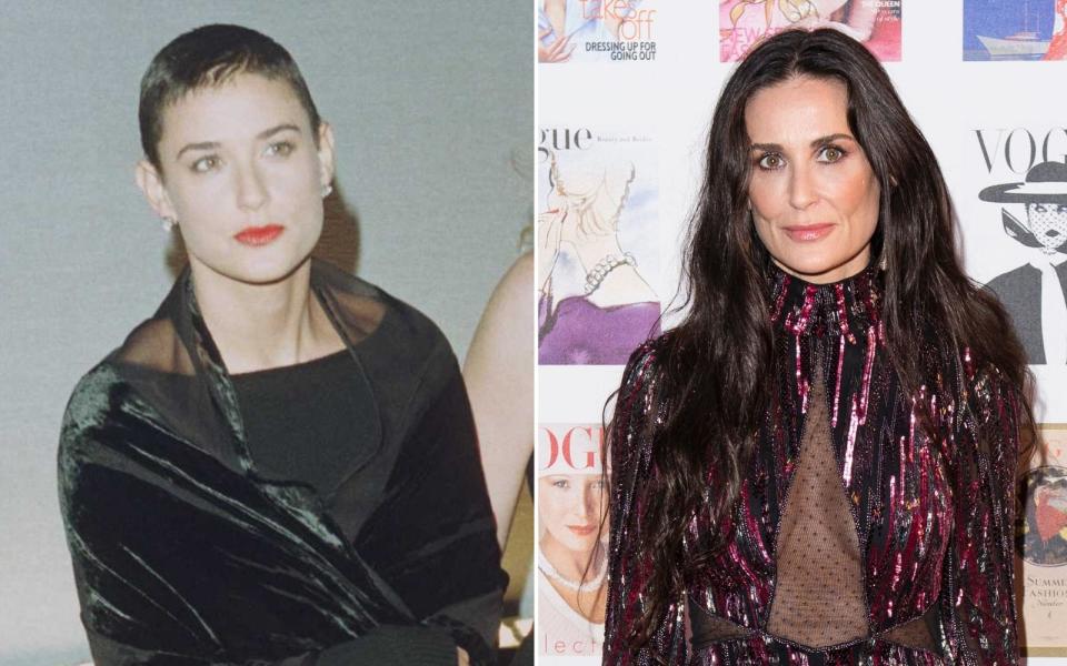 Als sich Demi Moore 1996 den Kopf für ihre Rolle in "Die Akte Jane" kahl schor, sorgte das für Aufsehen - vor allem zu Hause: "Die komischste Reaktion bekam ich von meinen Kindern. Die sagten zu ihren Freunden: 'Hey, wollt ihr euch Moms Kopf anschauen?'", erinnerte sich die Schauspielerin im britischen "Telegraph". "Als ob ich ein Zootier sei". (Bild: Online USA/Jeff Spicer/Getty Images)