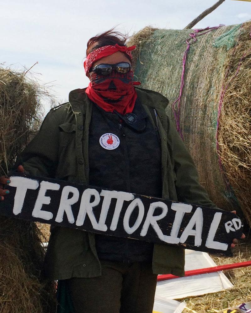 Vanessa Dundon at the Dakota Access oil pipeline protest in southern North Dakota in 2016.