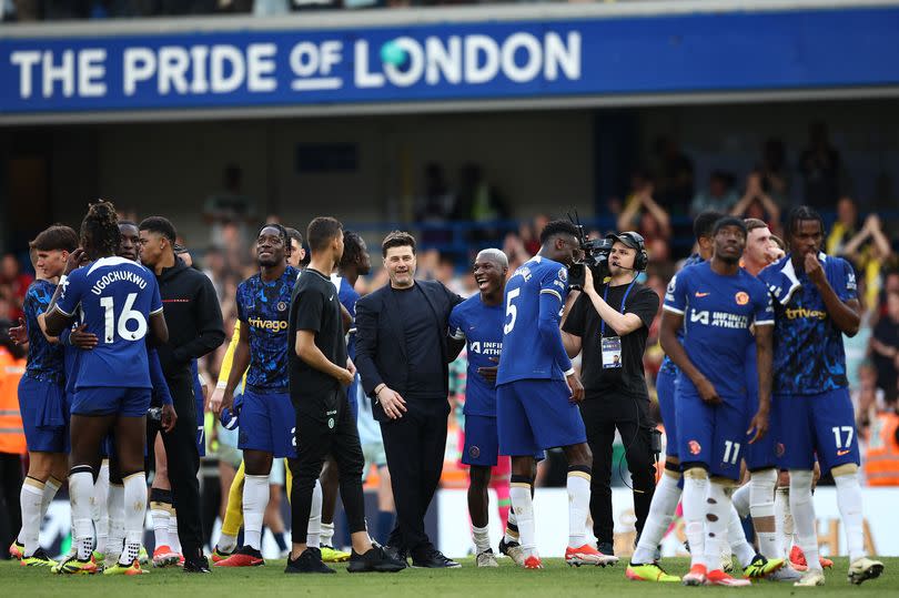 Chelsea players at Stamford Bridge