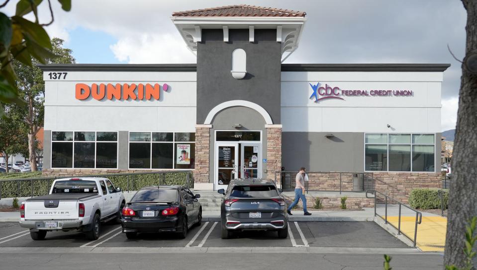 The new Dunkin' shop in Simi Valley shares space with CBC Federal Credit Union.