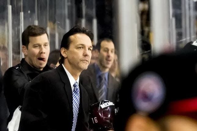 New Bedford native Scott Allen coaching the Portland Pirates in 2016. Now he's an assistant for the Washington Capitals.