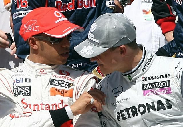 Michael Schumacher’s 91-race win record was recently overtaken by Lewis Hamilton (David Davies/PA)