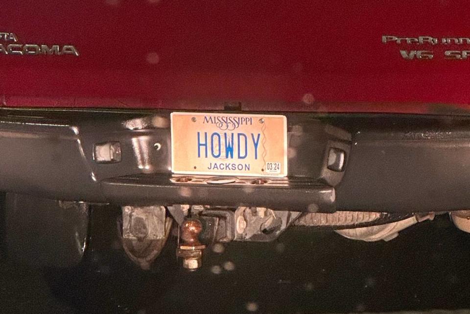 This friendly license plate reads “HOWDY”. Hannah Ruhoff/Sun Herald