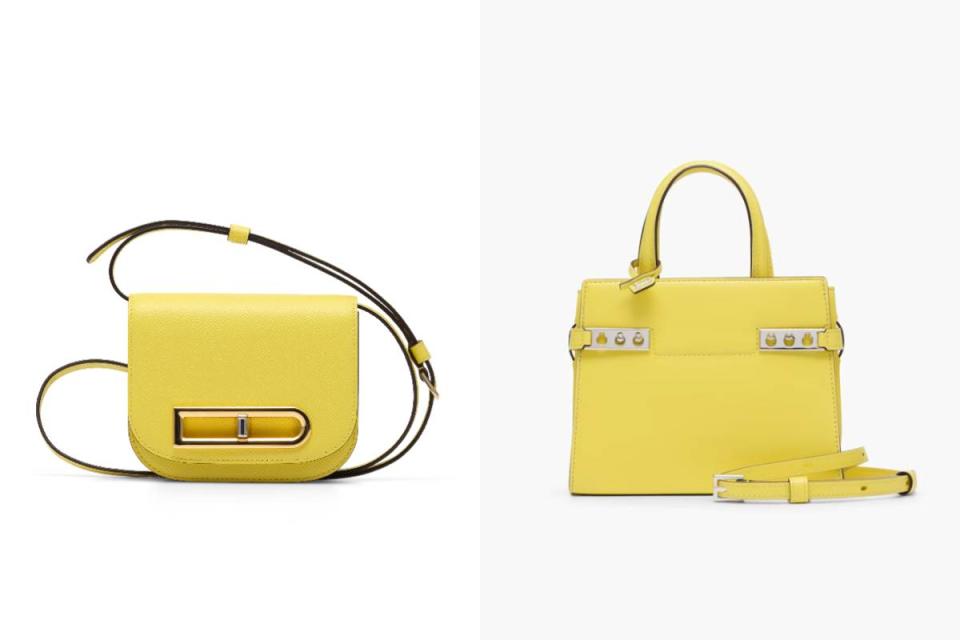 Lingot Toy柚子黃，NT$105,400；Tempête Crush Small柚子黃，NT$171,800圖片來源：DELVAUX