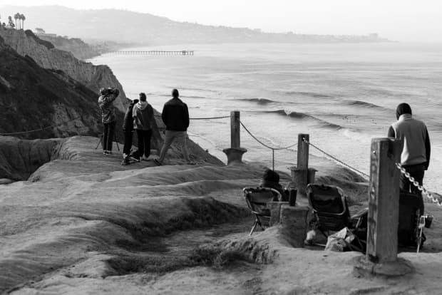 A couple of us drove down to San Diego (from Santa Cruz) to escape the winter weather. We were greeted by huge A-frames right at sunrise at Blacks Beach.<p>Ryan "Chachi" Craig</p>