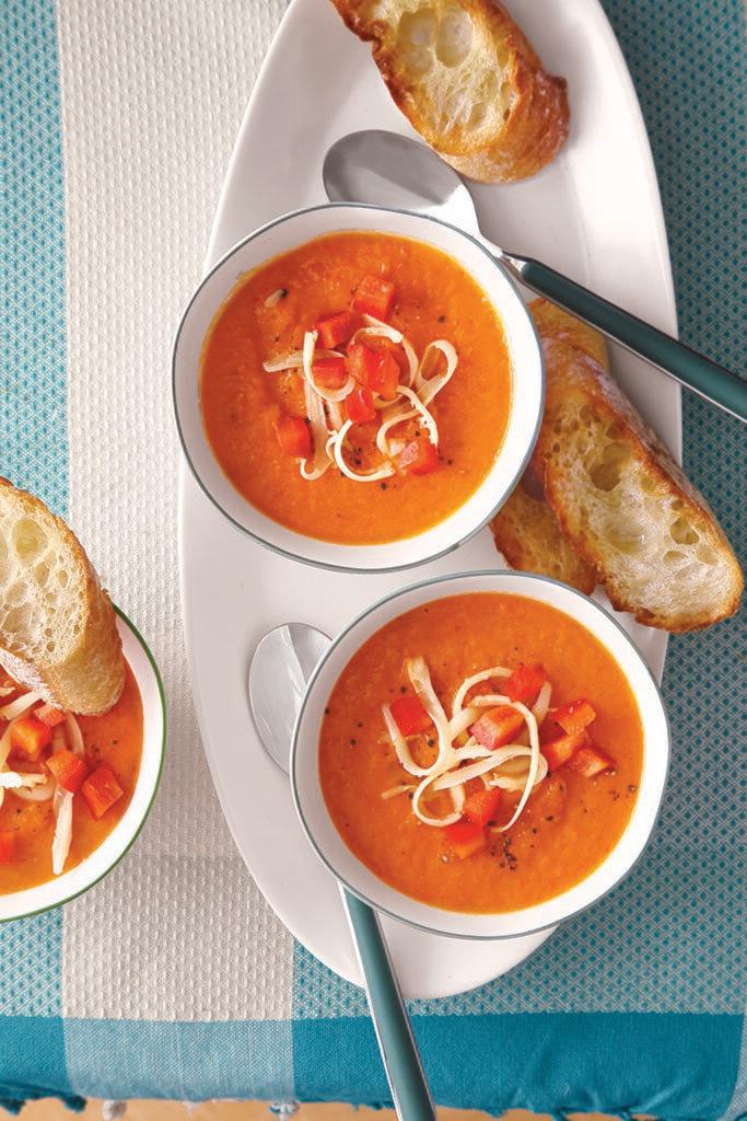 Red Pepper Soup with Gouda