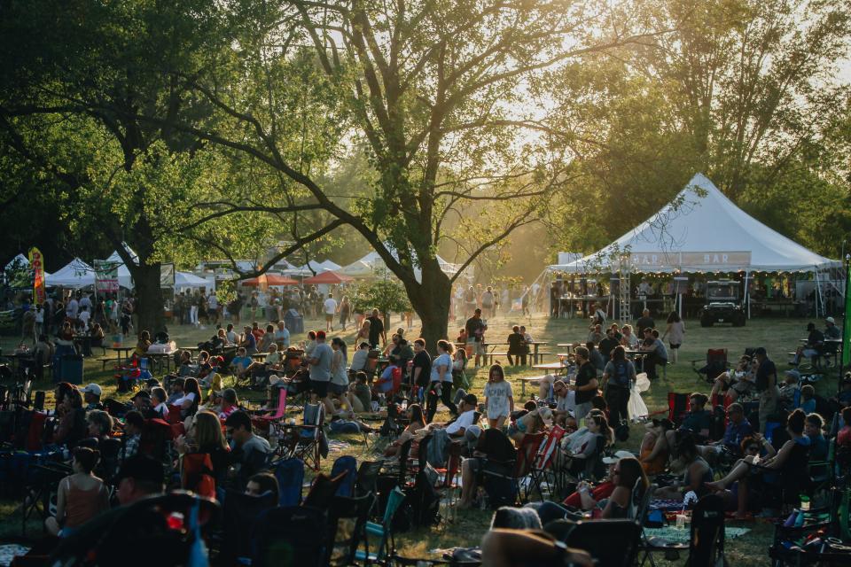 Concertgoers take in the final night of Roots N Blues 2021.