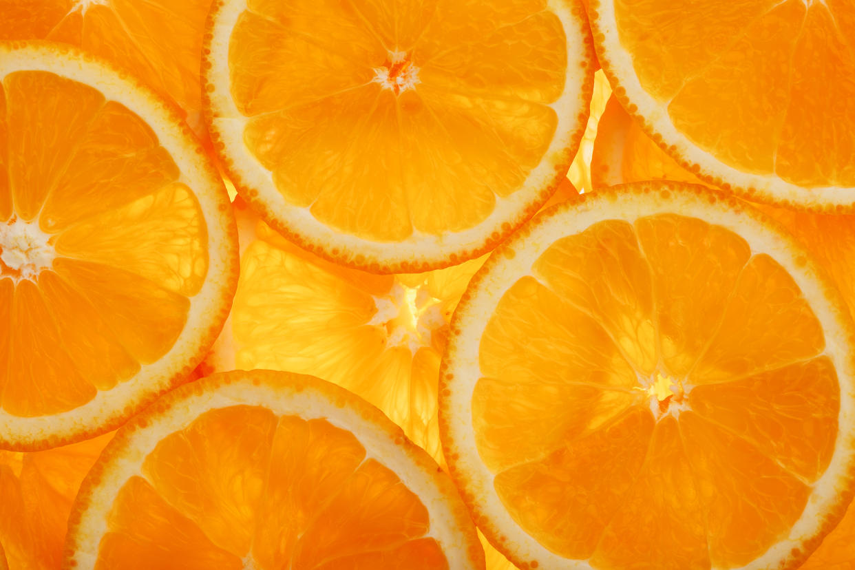 Slices of an orange.