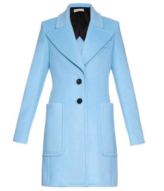 Balenciaga Caban Peak-Lapel Wool-Blend Coat, $2,525, matchesfashion.com
